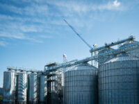 Innovative Controls automated grain bin monitoring system installed on a farm.