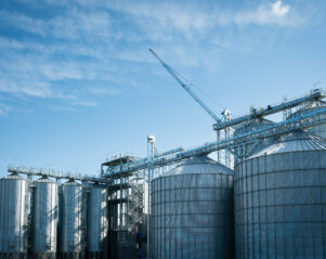 Innovative Controls automated grain bin monitoring system installed on a farm.